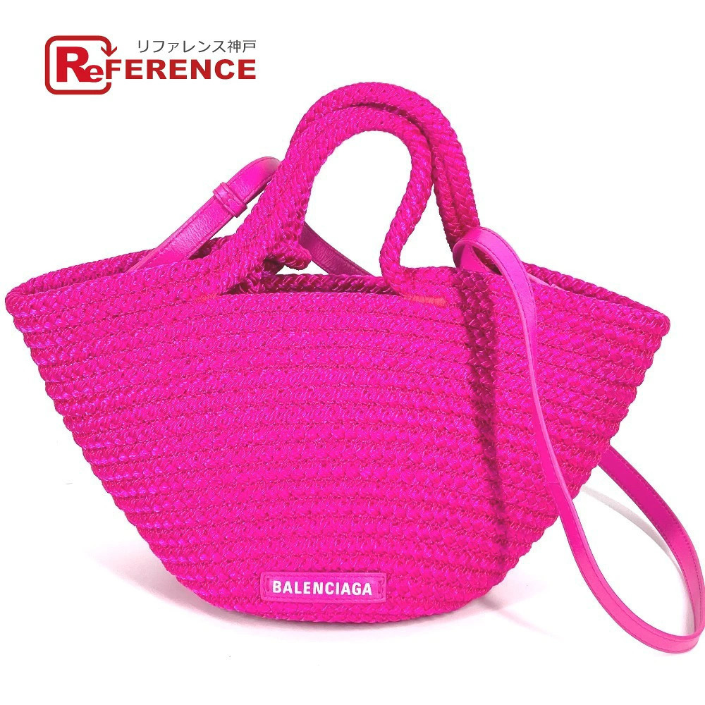 Balenciaga Tote Handbag Bag Lambskin Pink Crossbody IBIZA Basket - Picture 2 of 13